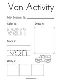 Van Activity Coloring Page