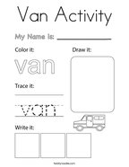 Van Activity Coloring Page