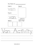 Van Activity Worksheet