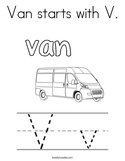 Van starts with V Coloring Page