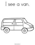 I see a van. Coloring Page