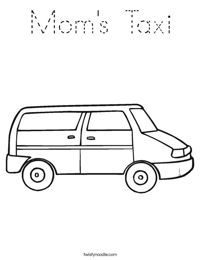 Mom's Taxi Coloring Page