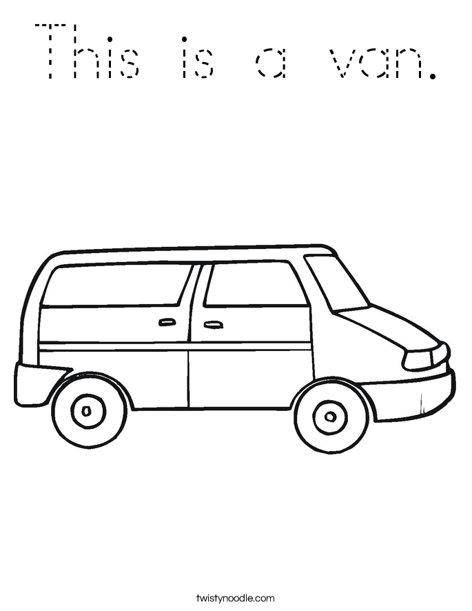 This is a van. Coloring Page