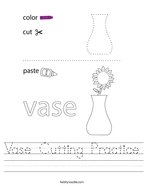 Vase Cutting Practice Handwriting Sheet