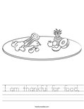 I am thankful for food. Worksheet