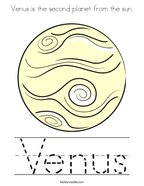 Venus is the second planet from the sun Coloring Page