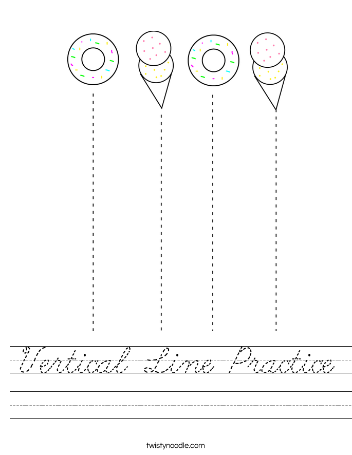 Vertical Line Practice Worksheet