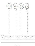 Vertical Line Practice Handwriting Sheet