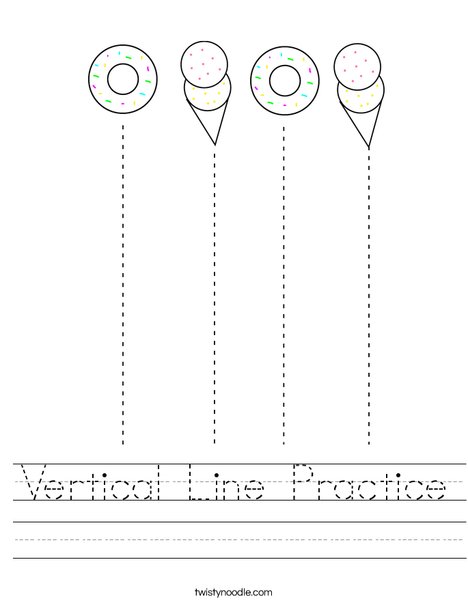 Vertical Line Practice Worksheet