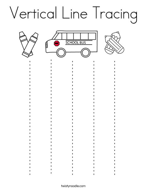 tracing vertical lines worksheets