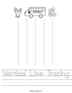 Vertical Line Tracing Handwriting Sheet