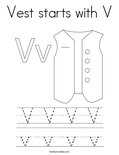 Vest starts with V Coloring Page