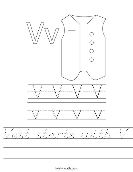 Vest starts with V Worksheet