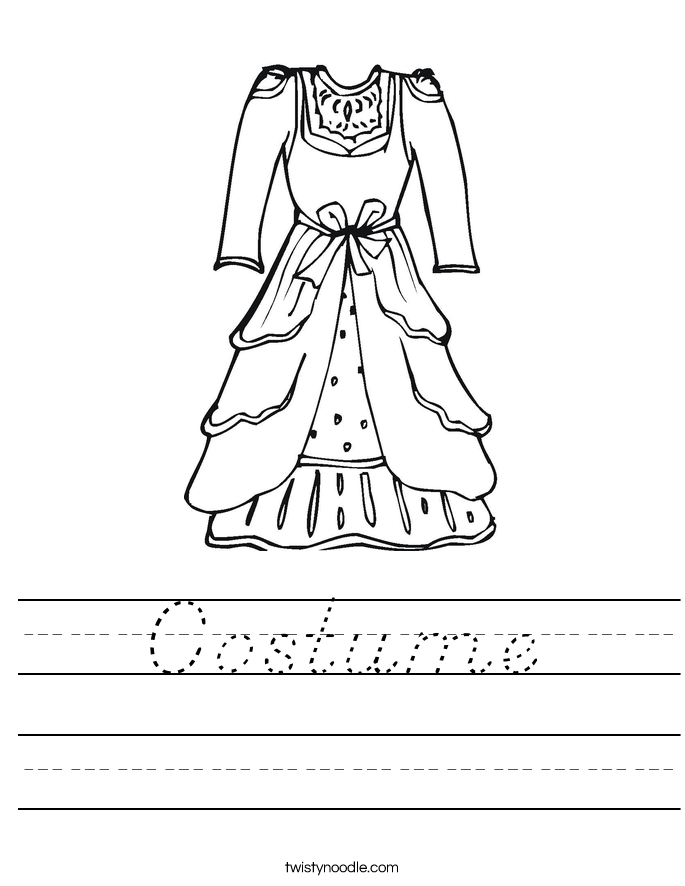 Costume Worksheet