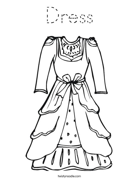 Vintage Dress Coloring Page