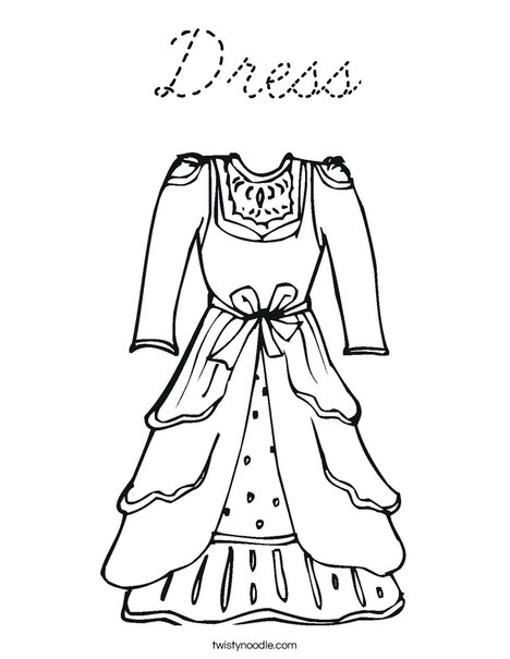 Vintage Dress Coloring Page