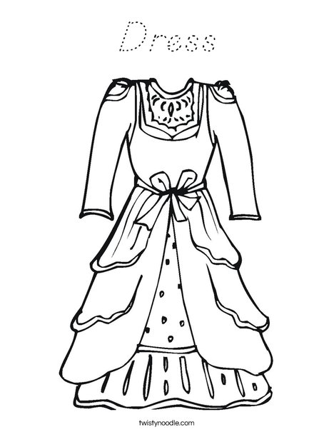 Vintage Dress Coloring Page