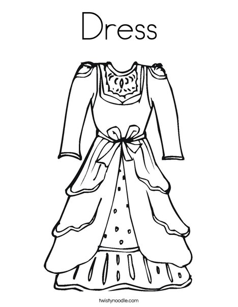 Vintage Dress Coloring Page