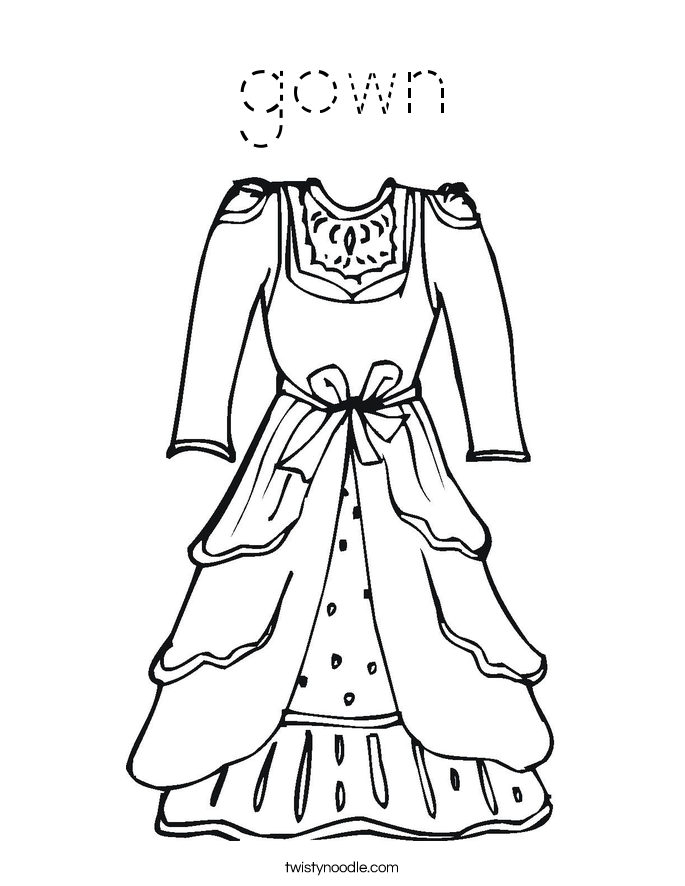 gown Coloring Page