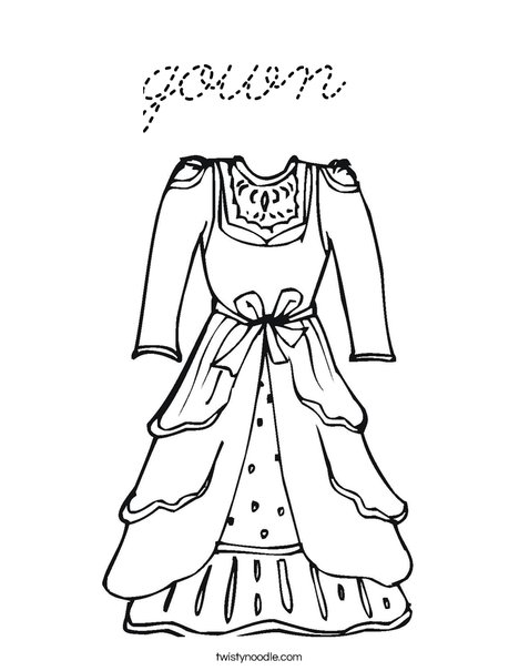 Vintage Dress Coloring Page