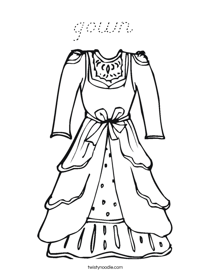 gown Coloring Page