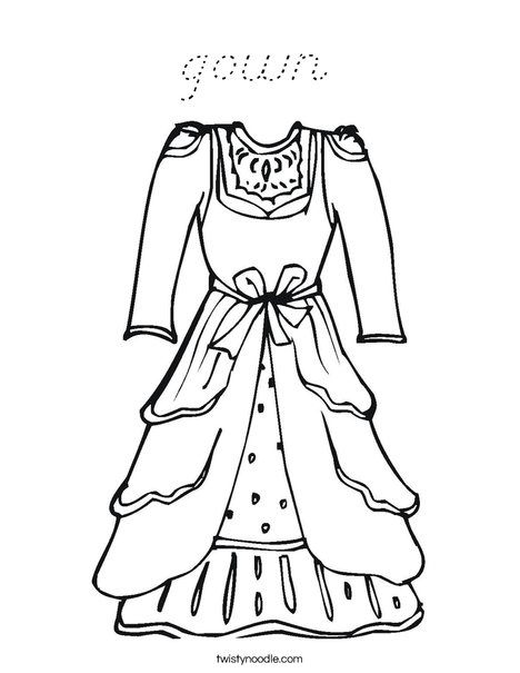 Vintage Dress Coloring Page