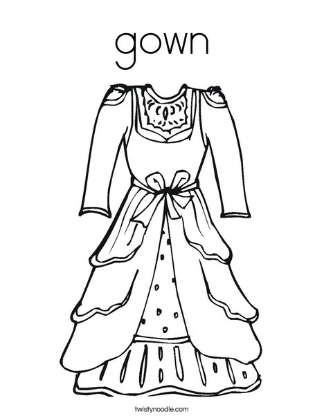 Vintage Dress Coloring Page