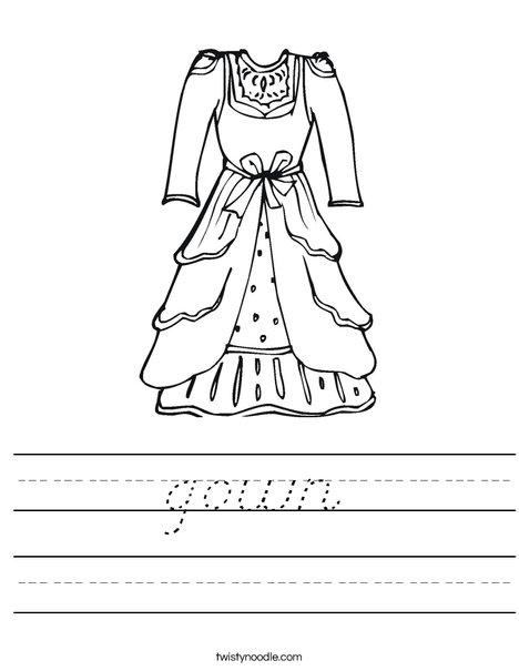 Vintage Dress Worksheet