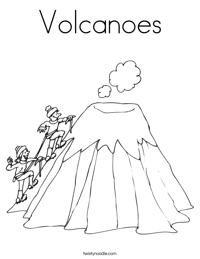 Volcanoes Coloring Page