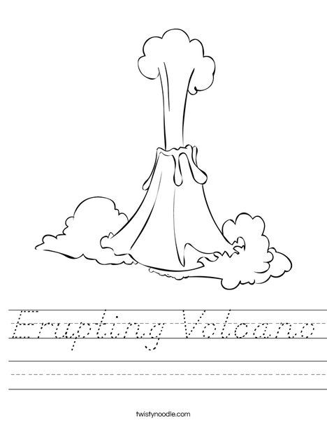 erupting volcano worksheet dnealian twisty noodle
