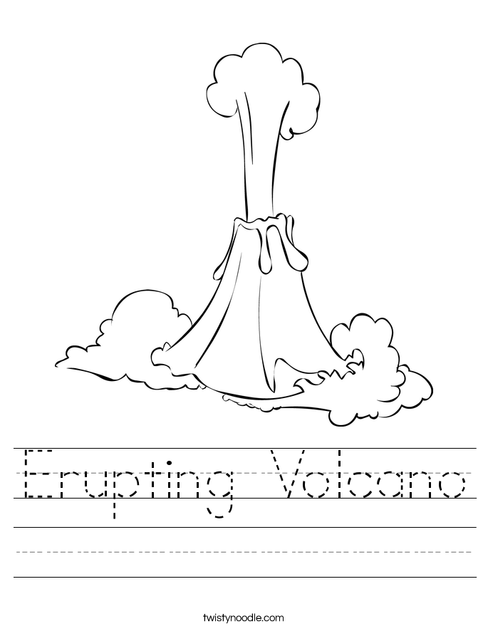 erupting volcano worksheet twisty noodle