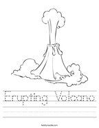 Erupting Volcano Handwriting Sheet