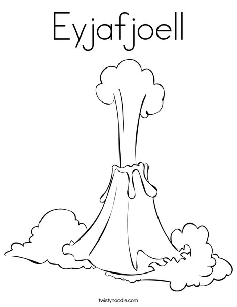 Erupting Volcano Coloring Page