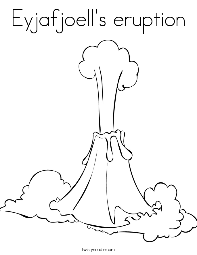Eyjafjoell's eruption Coloring Page