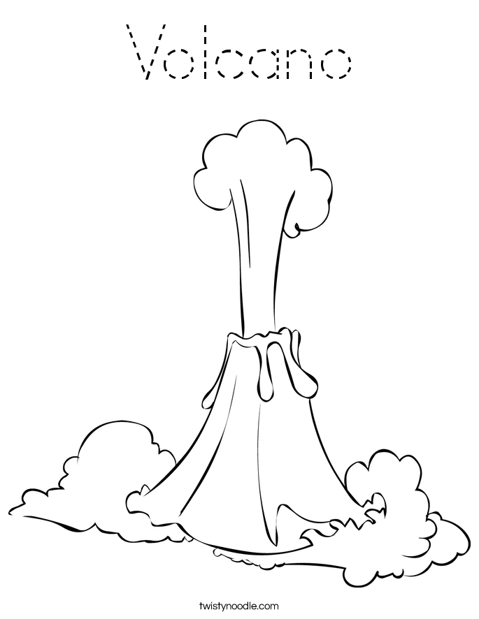 Volcano Coloring Page