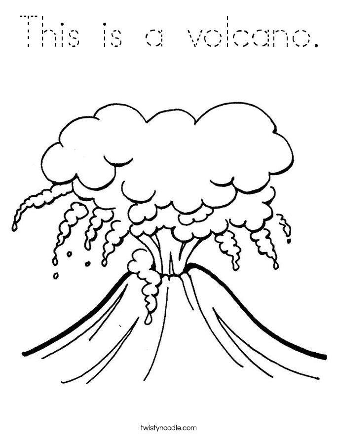 This is a volcano. Coloring Page