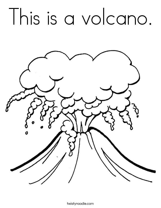 This is a volcano. Coloring Page