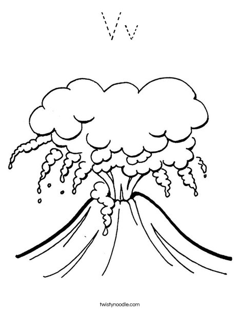 Volcano Coloring Page