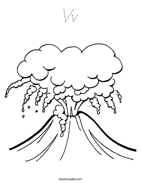 Volcano Coloring Page