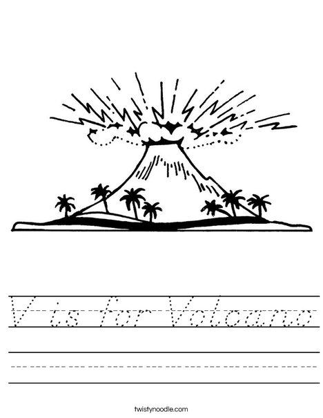 V is for Volcano Worksheet