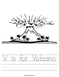 V is for Volcano Worksheet