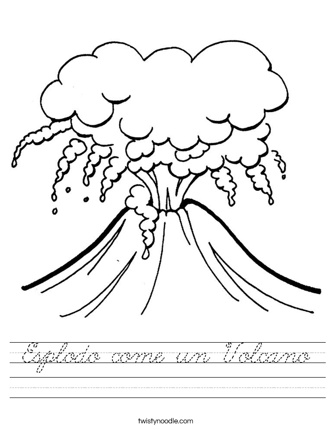Esplodo come un Volcano Worksheet