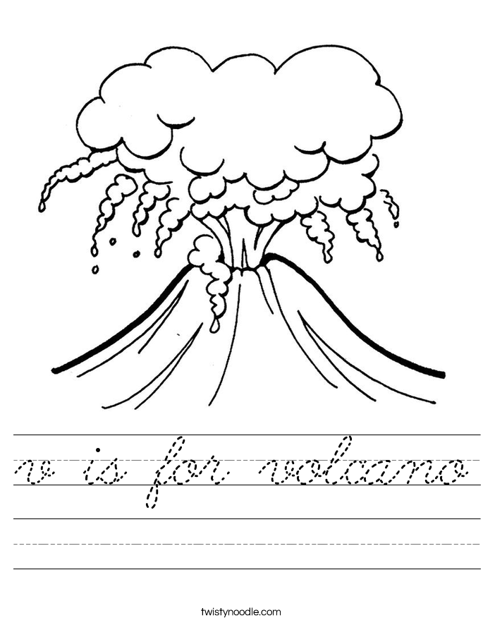 v is for volcano Worksheet