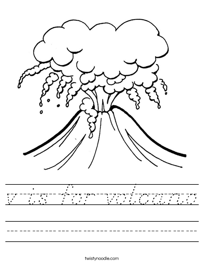 v is for volcano Worksheet