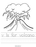 v is for volcano Worksheet