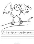 V is for vulture. Worksheet