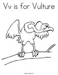 Vv is for Vulture Coloring Page