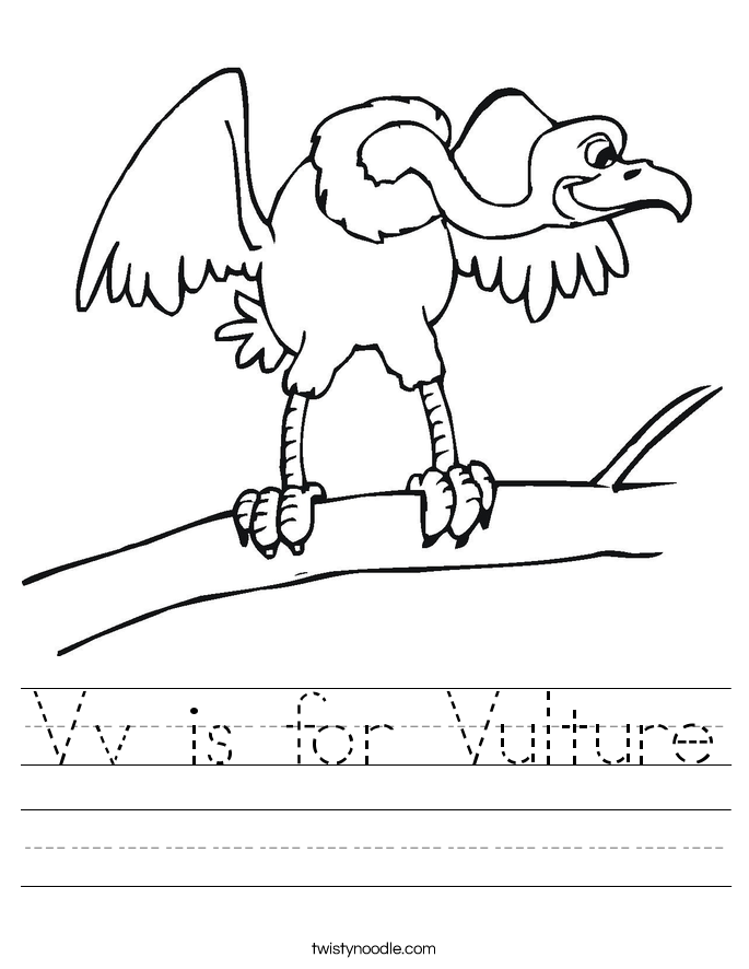 Vv is for Vulture Worksheet