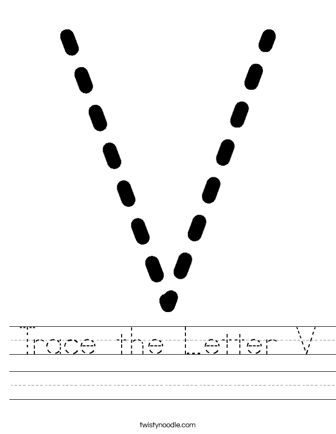 Trace the Letter V Worksheet