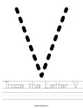 Trace the Letter V Worksheet